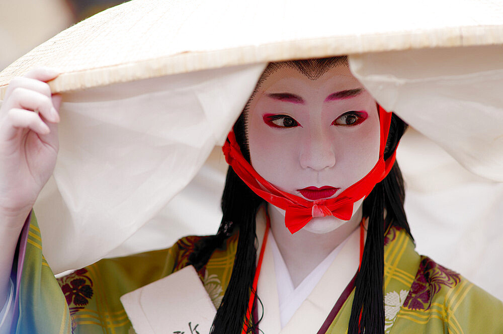 Thirteenth century poet Abutsuni, Jidai festival, Kyoto, Japan, Asia