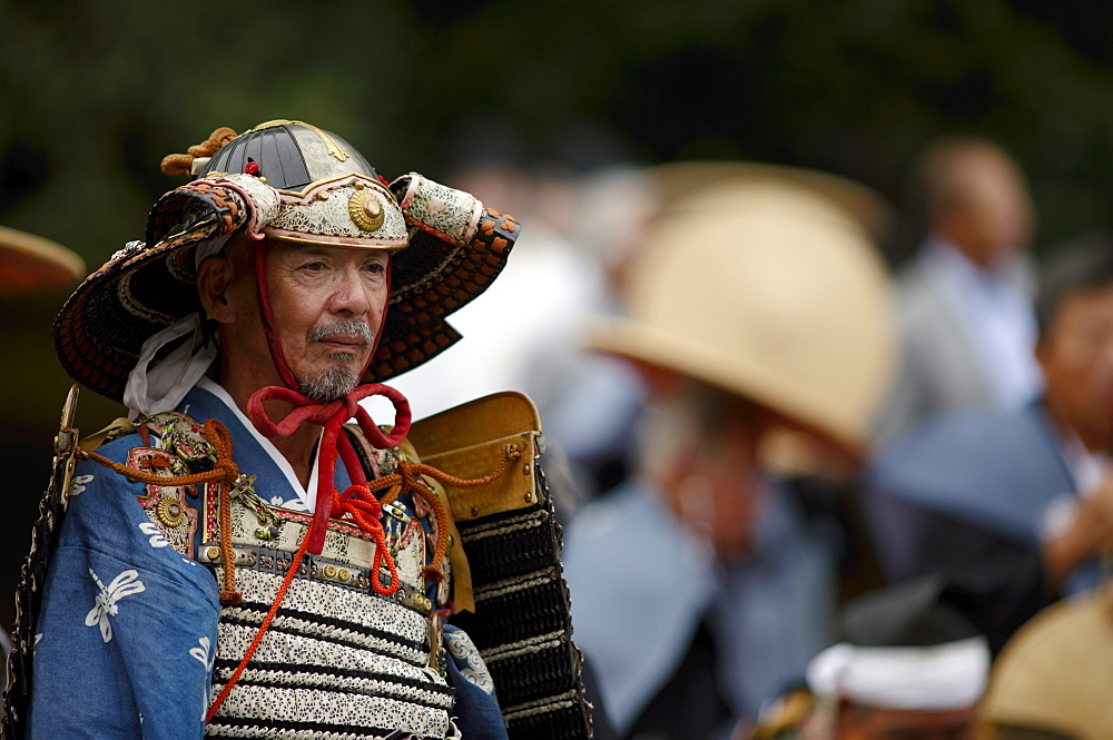 Warrior in full gear during the Jidai Festival, Kyoto, Japan, Asia