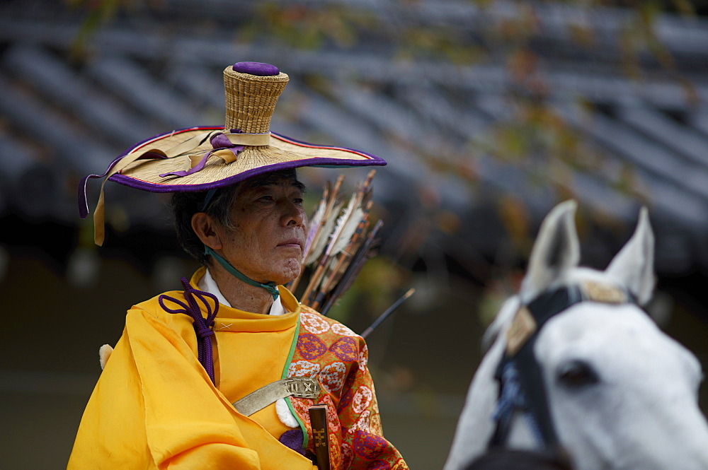 Mounted archer during the Jidai Festival, Kyoto, Japan, Asia