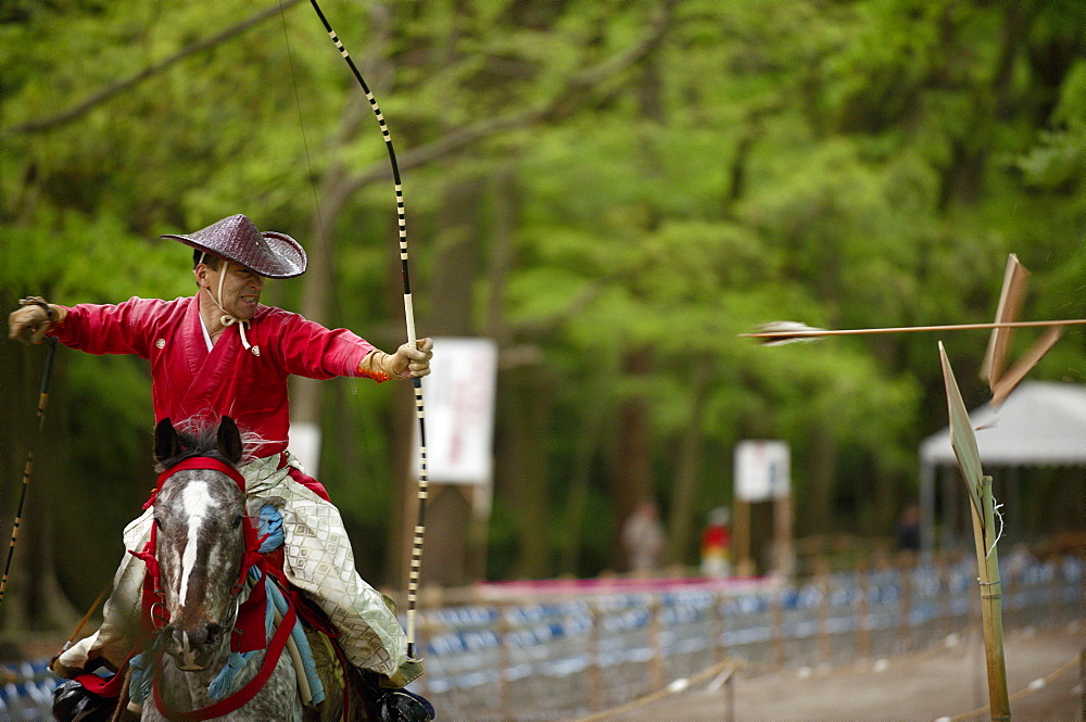 Yabusame archery competition in Shimogamo shrine, Kyoto, Japan, Asia