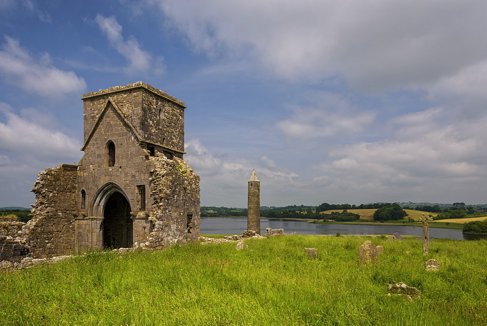 Devenish Island, Lower Lough Erne, County Fermanagh, Ulster, Northern Ireland, United Kingdom, Europe