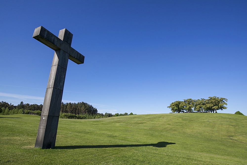 Cross at Skogskyrkogarden, UNESCO World Heritage Site, Stockholm, Sweden, Scandinavia, Europe