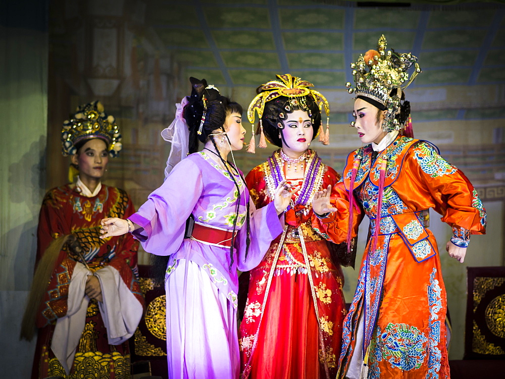 Chinese opera performance during the Hungry Ghost Festival, Penang, Malaysia, Southeast Asia, Asia