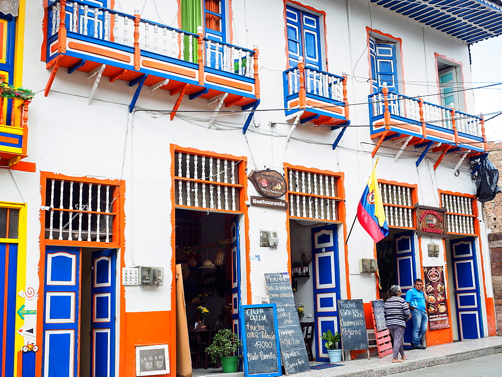 Colorful restaurant, Filandia, Coffee Region, Colombia, South America