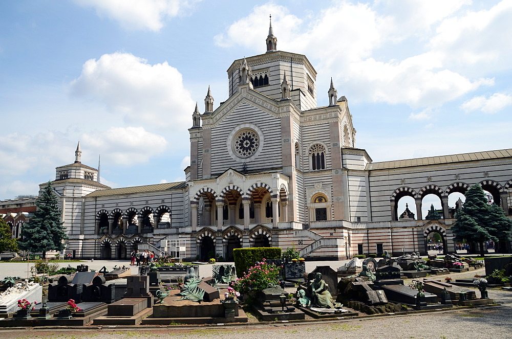 The Monumental Cemetery, more than just a simple cemetery, is an extraordinary outdoor museum, Milan, Lombardy, Italy, Europe