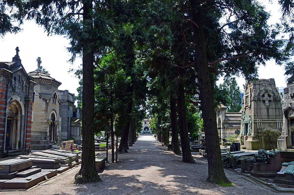 The Monumental Cemetery, more than just a simple cemetery, is an extraordinary outdoor museum, Milan, Lombardy, Italy, Europe