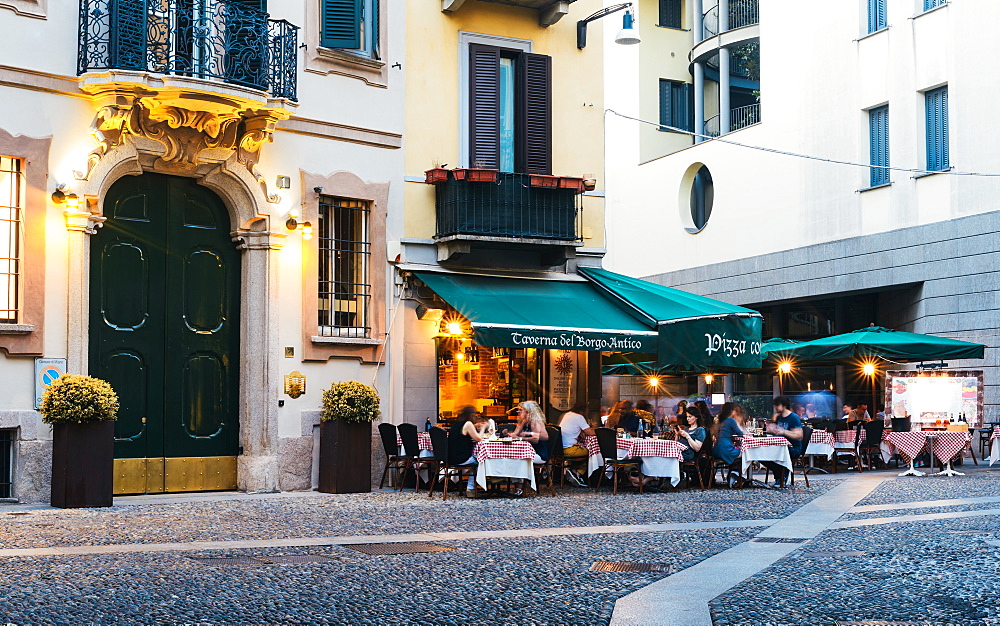 Restaurants in the fashionable district of Brera in Milan, Lombardy, Italy, Europe