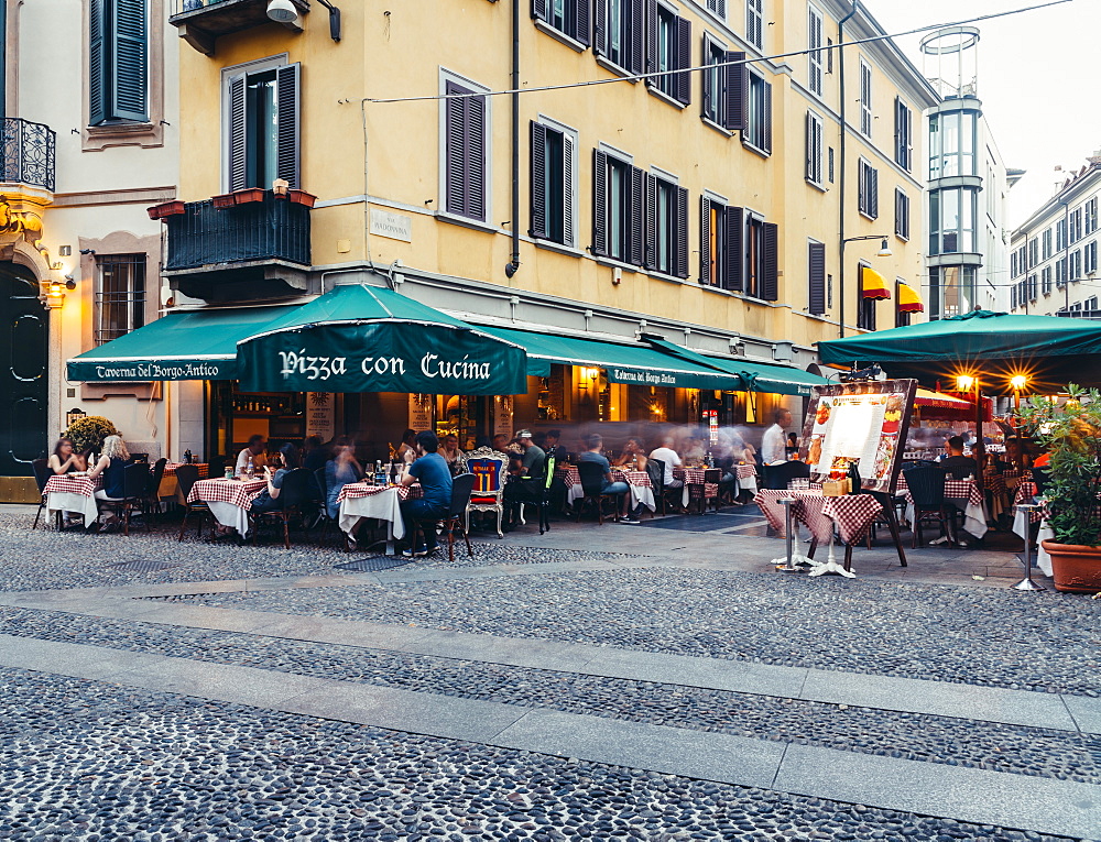 Restaurants in the fashionable district of Brera in Milan, Lombardy, Italy, Europe