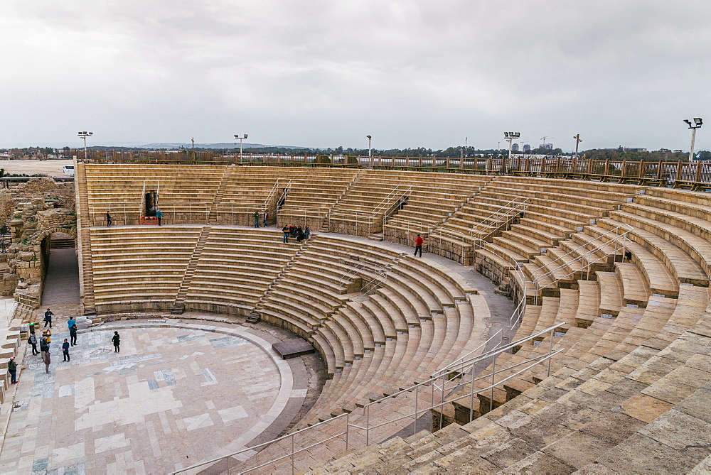 The ancient Roman amphitheatre in Caesarea, Israel, Middle East