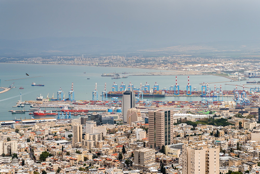 View over the city and port, Haifa, Israel, Middle East