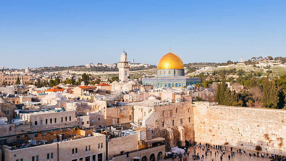 Temple Mount, Dome of the Rock, Redeemer Church and Old City, Jerusalem, Israel, Middle East