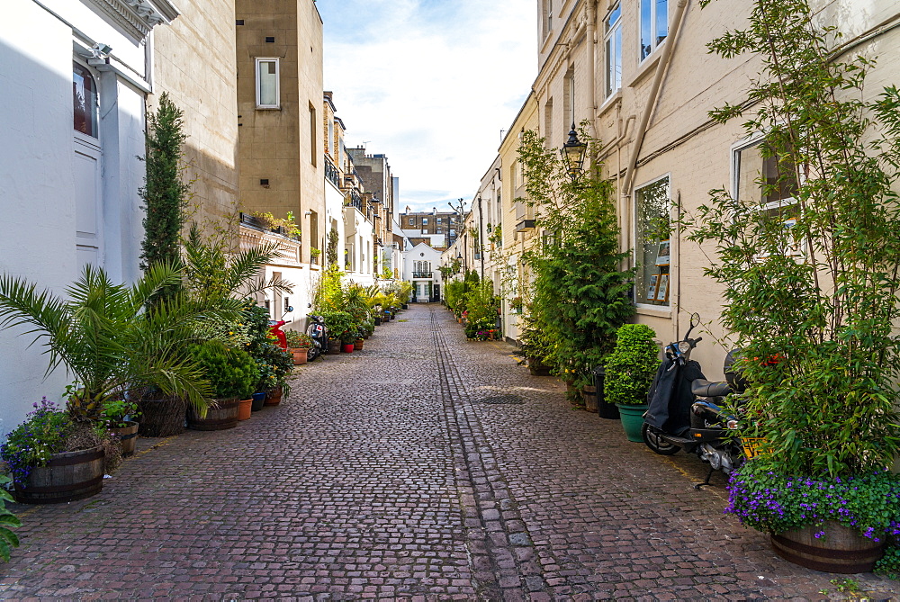 A mews in London, where stables were traditionally located, London, England, United Kingdom, Europe