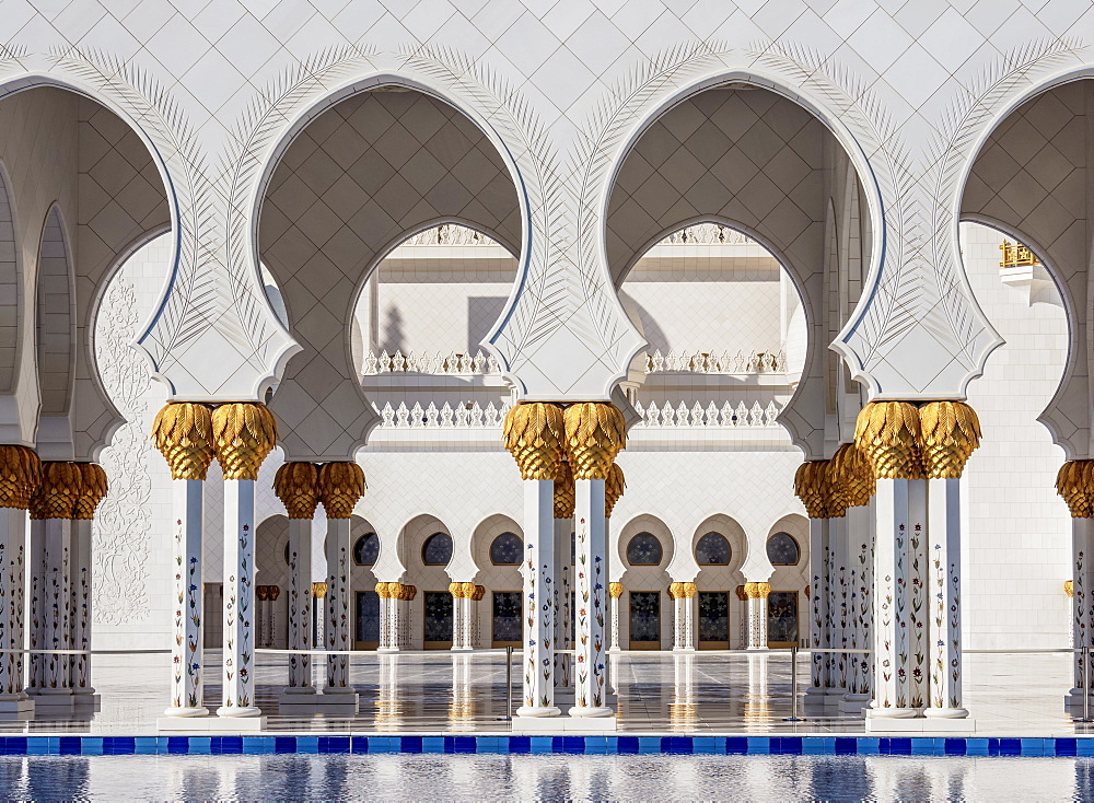 Sheikh Zayed bin Sultan Al Nahyan Grand Mosque, detailed view, Abu Dhabi, United Arab Emirates, Middle East