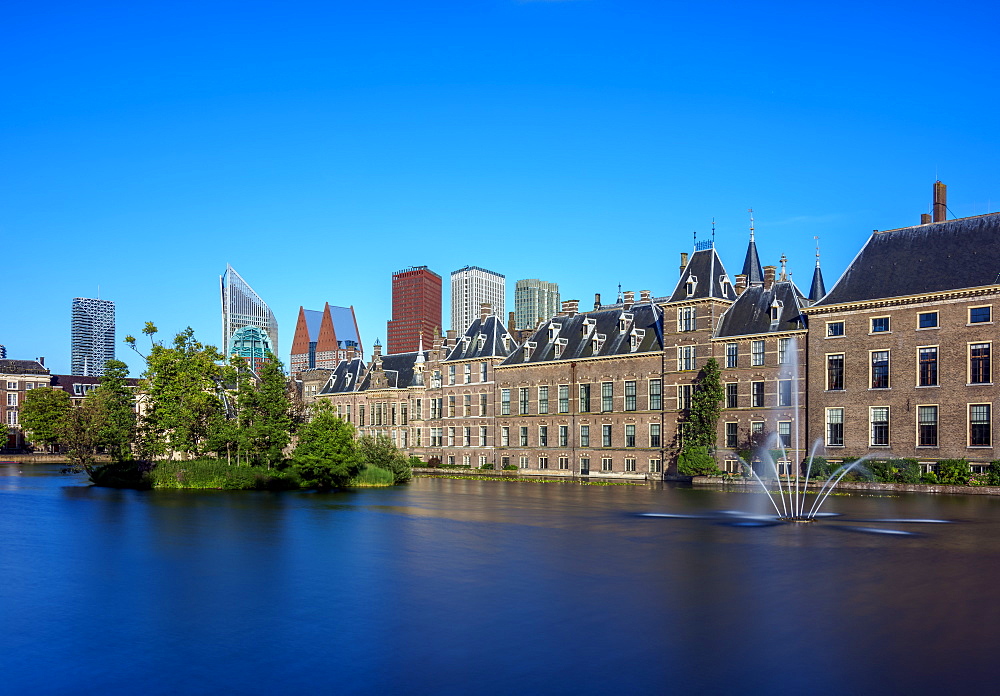 Hofvijver and Binnenhof, The Hague, South Holland, The Netherlands, Europe