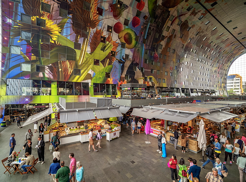 Market Hall, interior, Rotterdam, South Holland, The Netherlands, Europe