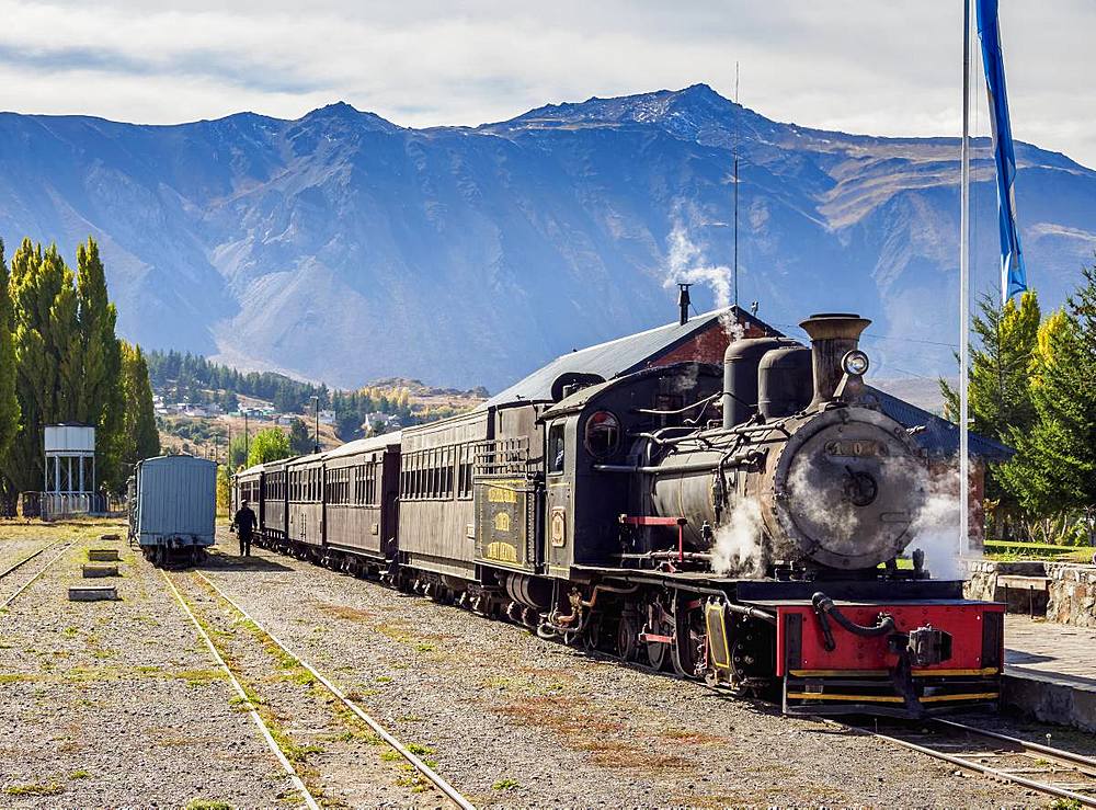 Old Patagonian Express La Trochita, steam train, Esquel Train Station, Chubut Province, Patagonia, Argentina, South America