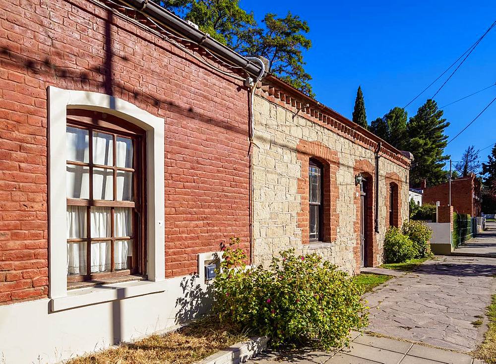 Houses on Miguel D. Jones Street, Gaiman, The Welsh Settlement, Chubut Province, Patagonia, Argentina, South America