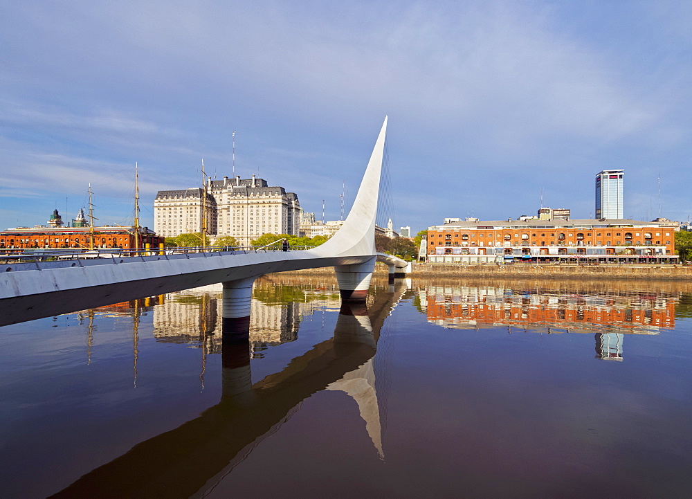 View of Puente de la Mujer in Puerto Madero, City of Buenos Aires, Buenos Aires Province, Argentina, South America