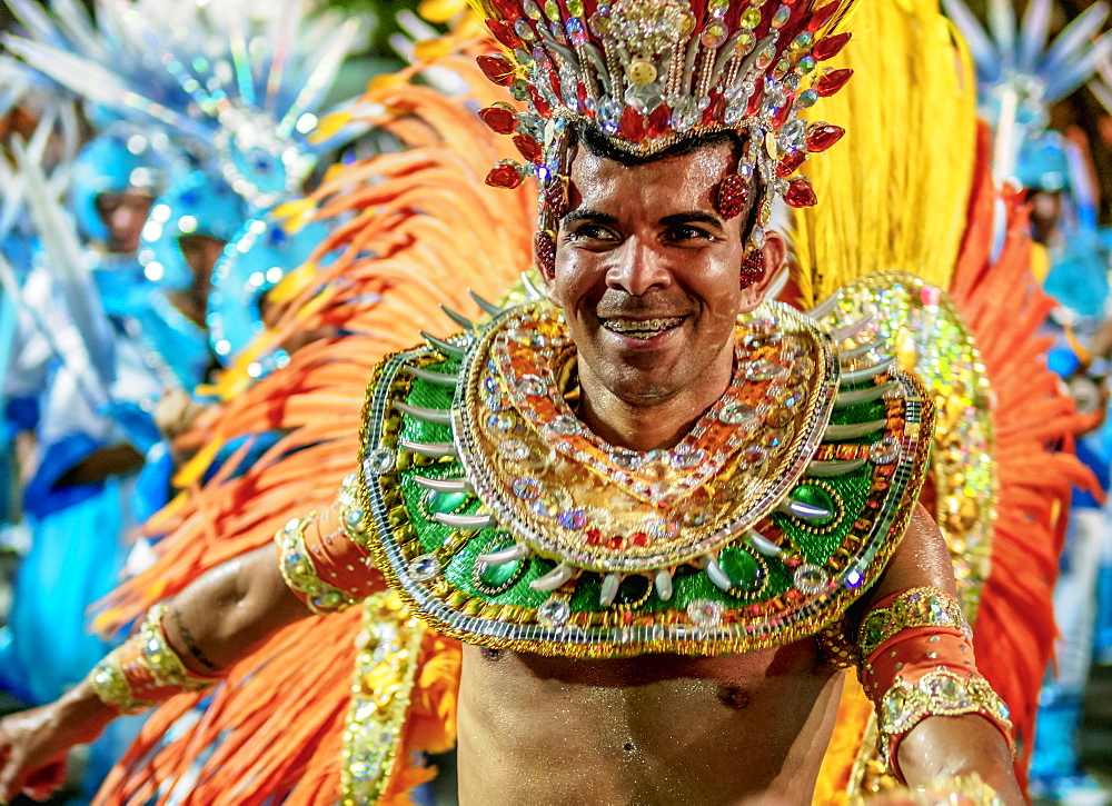 Samba Dancer at the Carnival Parade in Niteroi, State of Rio de Janeiro, Brazil, South America