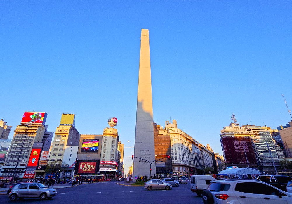 9 de Julio Avenue, Plaza de la Republica and Obelisco de Buenos Aires, City of Buenos Aires, Buenos Aires Province, Argentina, South America