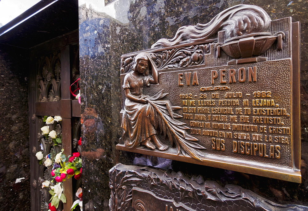 The Eva Peron grave in the Recoleta Cemetery, Buenos Aires, Buenos Aires Province, Argentina, South America