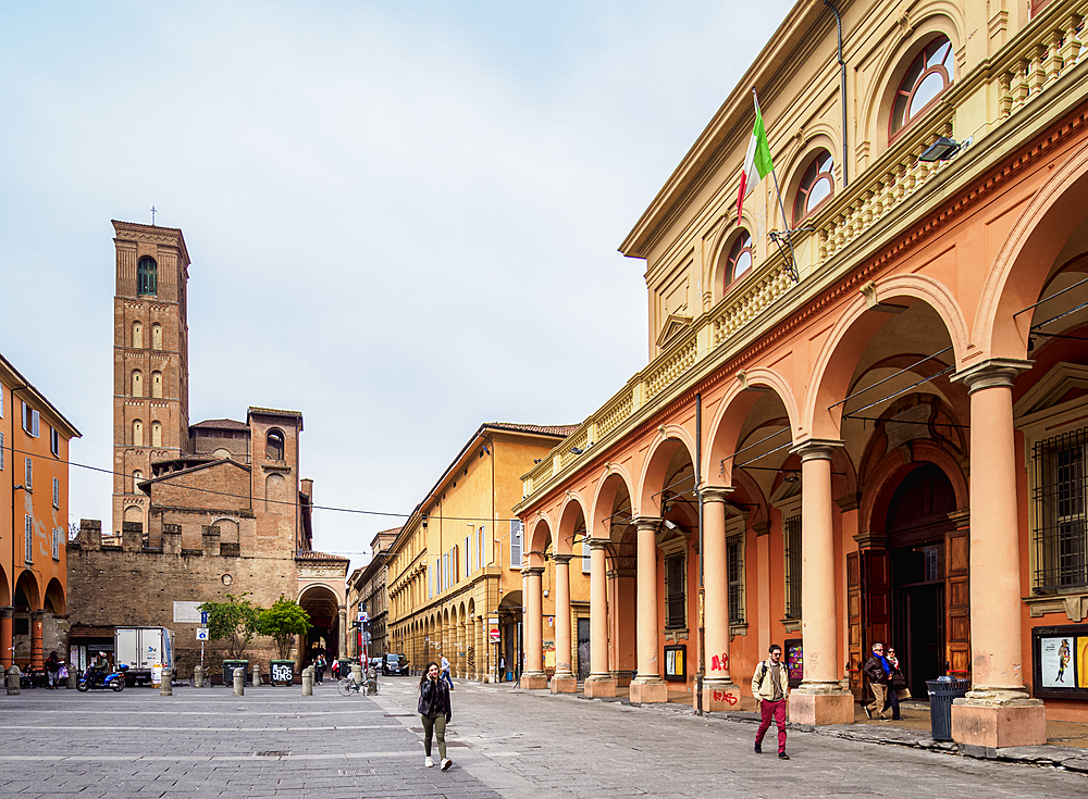 Bologna Municipal Theater and Padri Agostiniani Convent, Piazza Giuseppe Verdi, Bologna, Emilia-Romagna, Italy, Europe