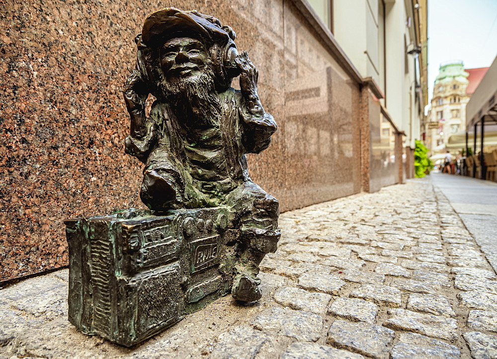 Dwarf Sculpture at the Old Town, Wroclaw, Lower Silesian Voivodeship, Poland, Europe