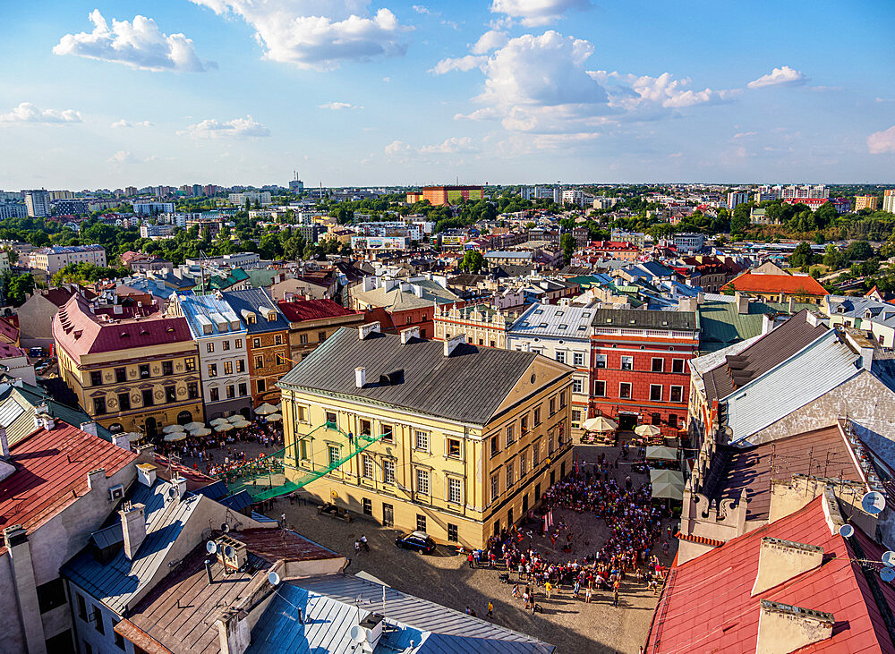 Old Town Market Square, elevated view, Lublin, Lublin Voivodeship, Poland, Europe