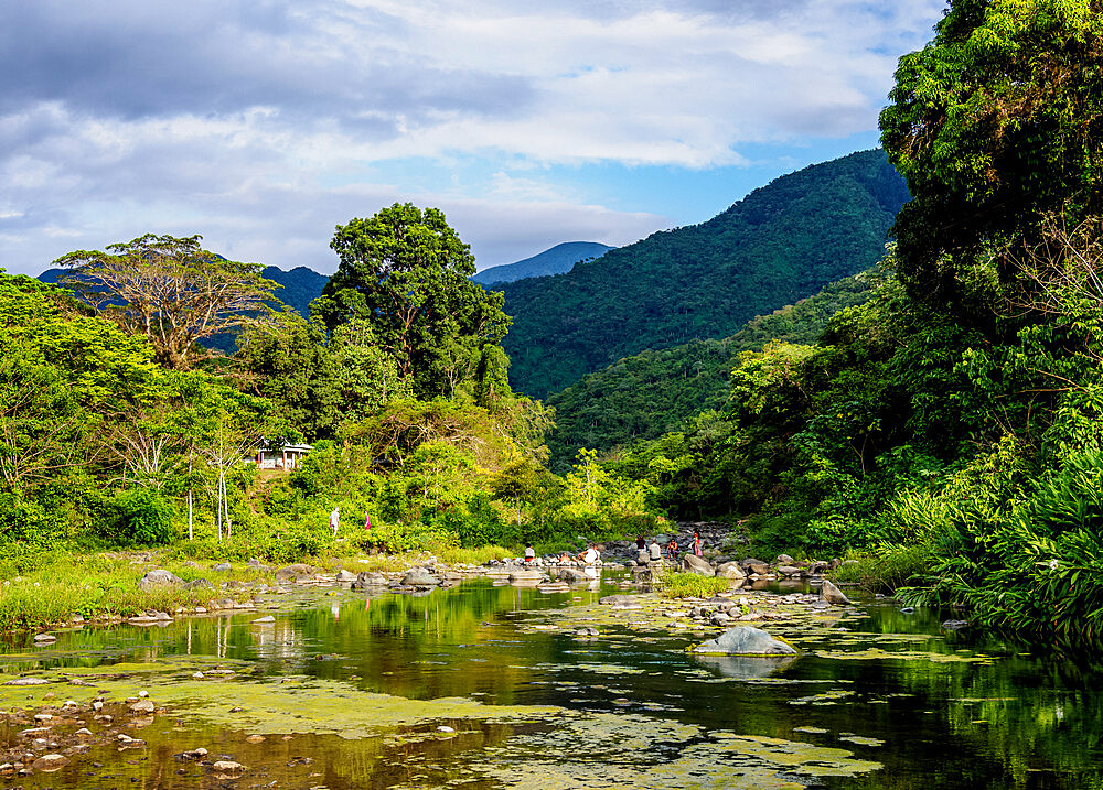 View towards Pico Turquino, Santo Domingo, Sierra Maestra, Granma Province, Cuba, West Indies, Caribbean, Central America