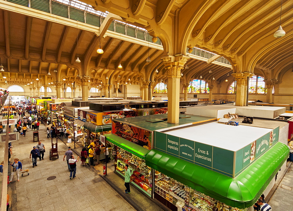 Brazil, State of Sao Paulo, City of Sao Paulo, Interior view of the Mercado Municipal, City of Sao Paulo, State of Sao Paulo, Brazil, South America