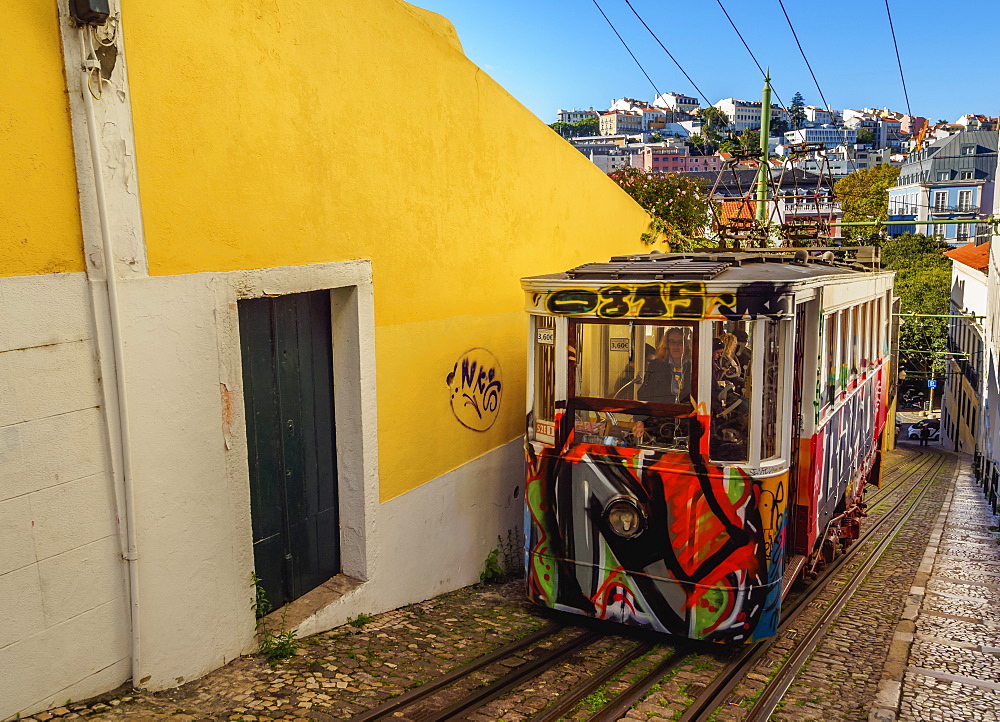 View of the Lavra Funicular, Lisbon, Portugal, Europe