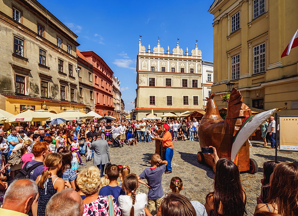 Copper Hen during the Jagiellonian Fair, Old Town, City of Lublin, Lublin Voivodeship, Poland, Europe