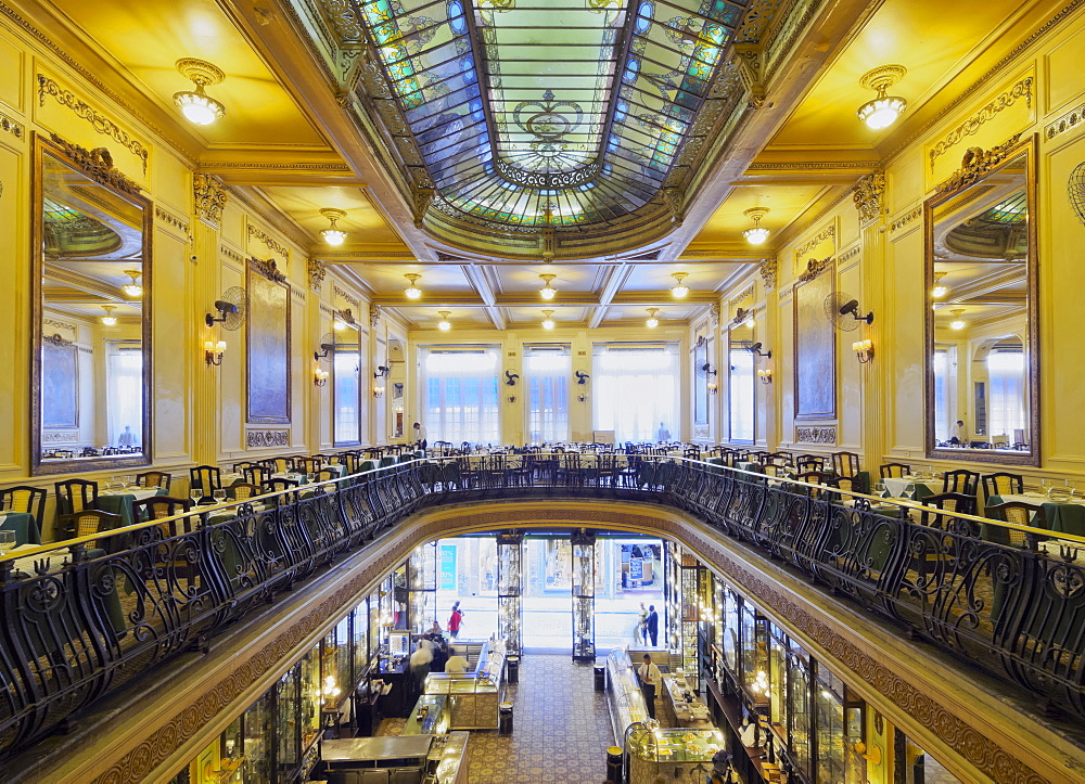 Interior view of the Confeitaria Colombo, Rio de Janeiro, Brazil, South America