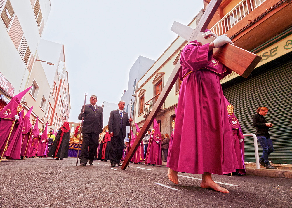 Traditional Easter Holy Week Procession in San Cristobal de la Laguna, Tenerife Island, Canary Islands, Spain, Europe