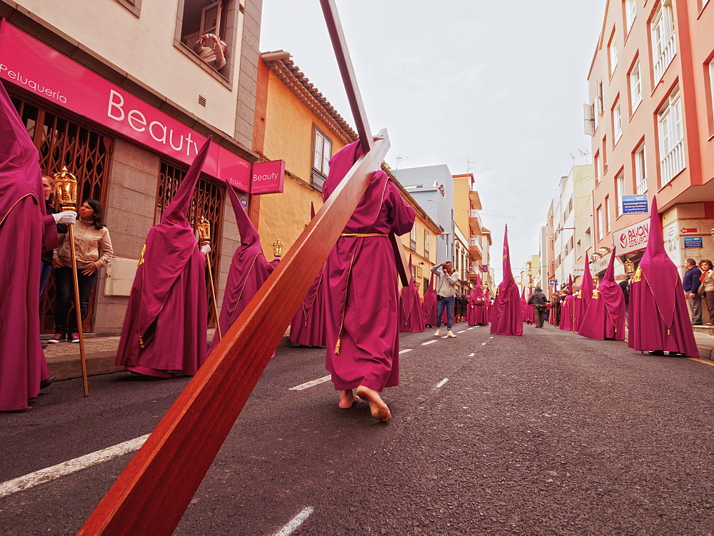 Traditional Easter Holy Week Procession in San Cristobal de la Laguna, Tenerife Island, Canary Islands, Spain, Europe