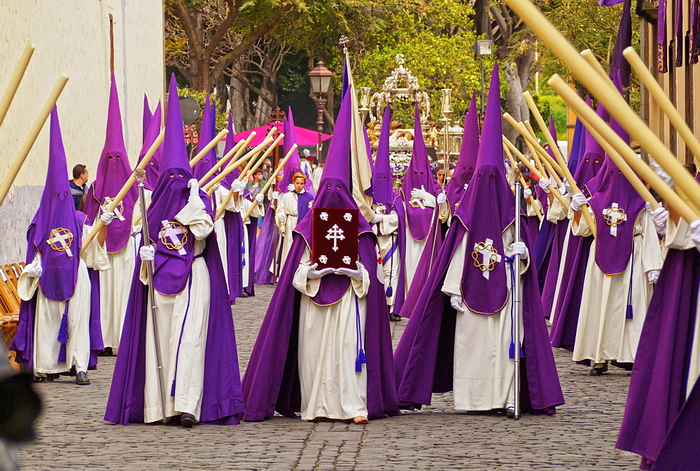 Traditional Easter Holy Week Procession in San Cristobal de la Laguna, Tenerife Island, Canary Islands, Spain, Europe