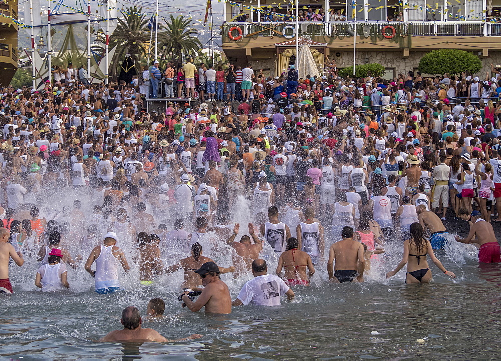 Embarcacion de la Virgen del Carmen, water procession, Puerto de la Cruz, Tenerife Island, Canary Islands, Spain, Atlantic, Europe