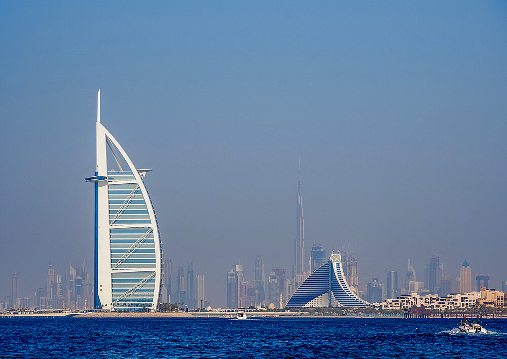 Burj Al Arab and Jumeirah Beach Hotels, Dubai, United Arab Emirates, Middle East