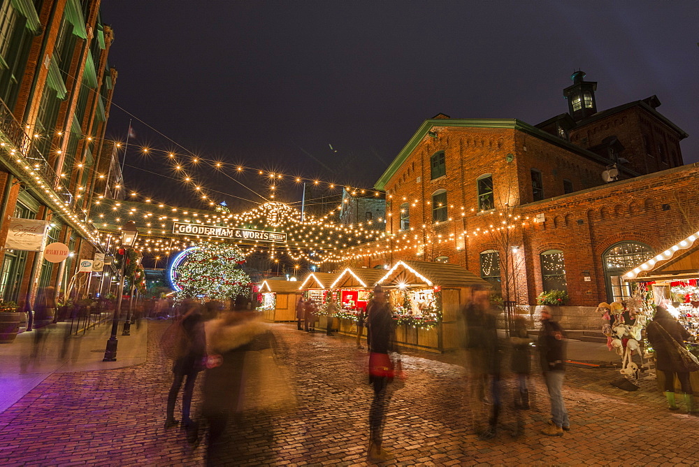 Toronto Christmas market in the Distillery district, Toronto, Ontario, Canada, North America