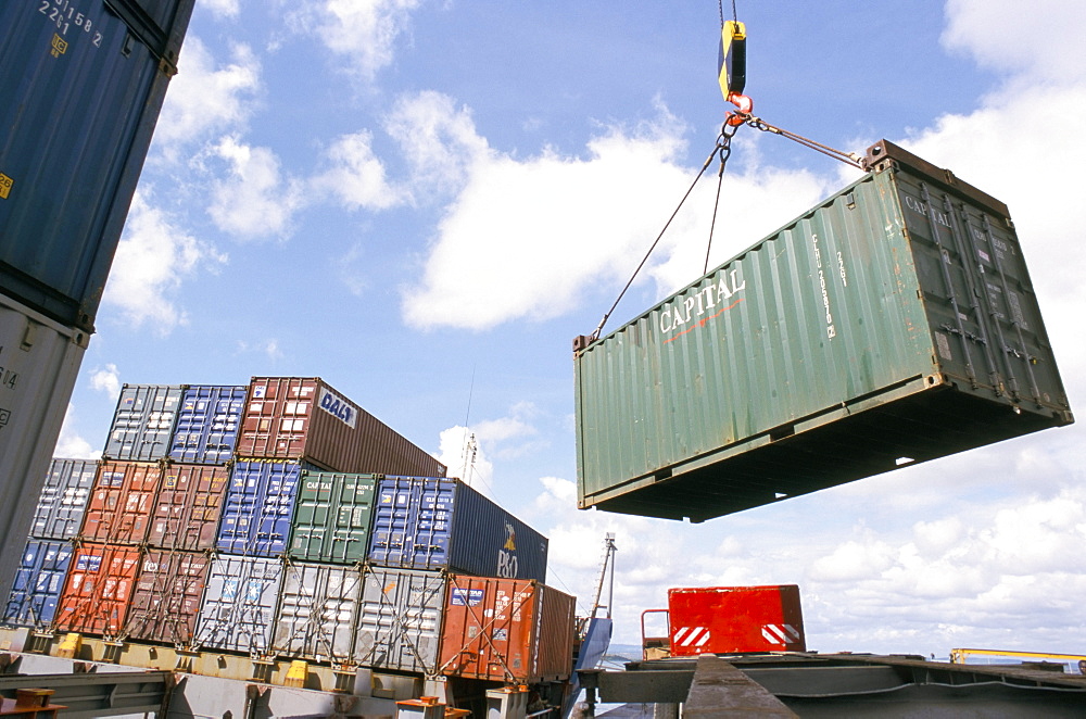 Container Terminal, Mombasa harbour, Kenya, East Africa, Africa