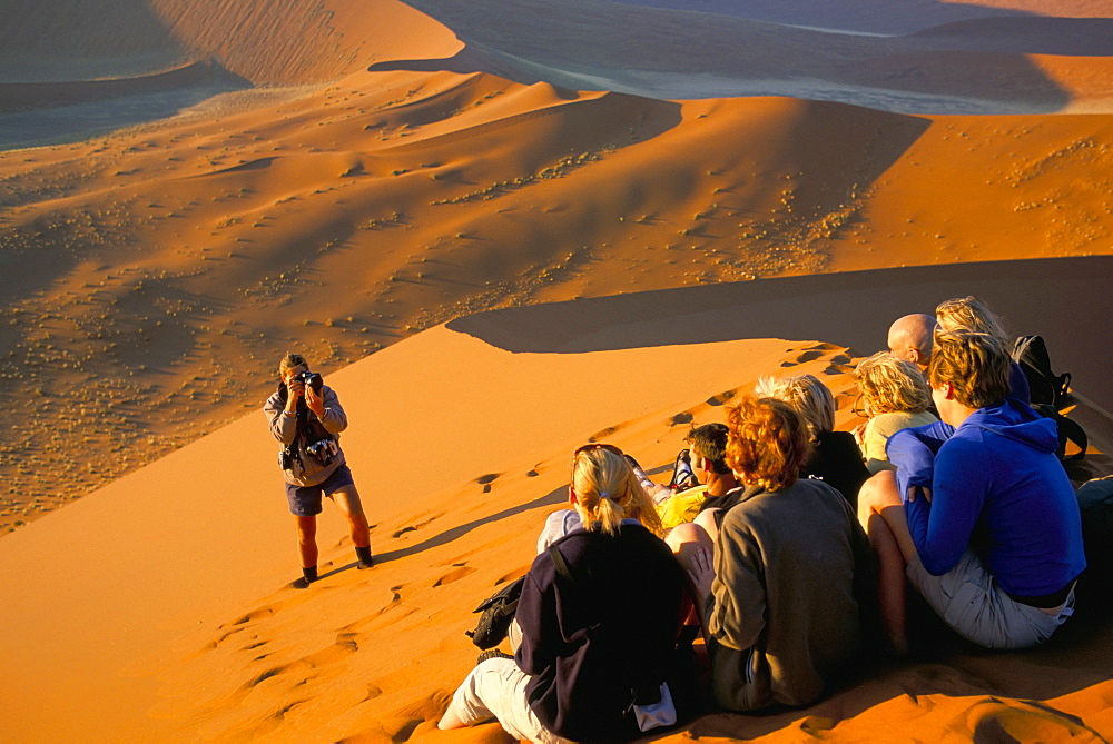 Tourist group, Dune 45, Namib Naukluft Park, Namibia, Africa