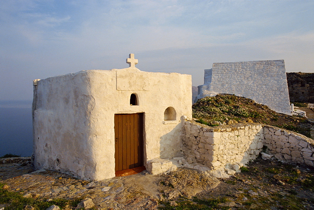 Small medieval monastery, Skiros village, Sporades Islands, Greek Islands, Greece, Europe