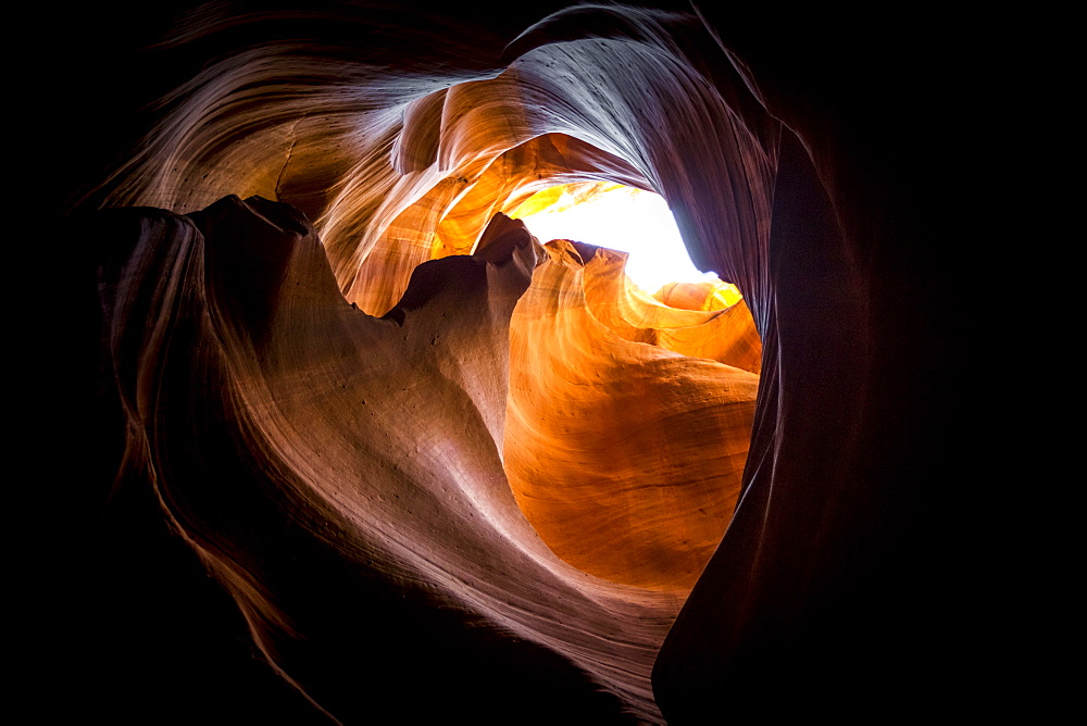 Lights and shadows in Upper Antelope Canyon, Navajo Tribal Park, Arizona, United States of America, North America