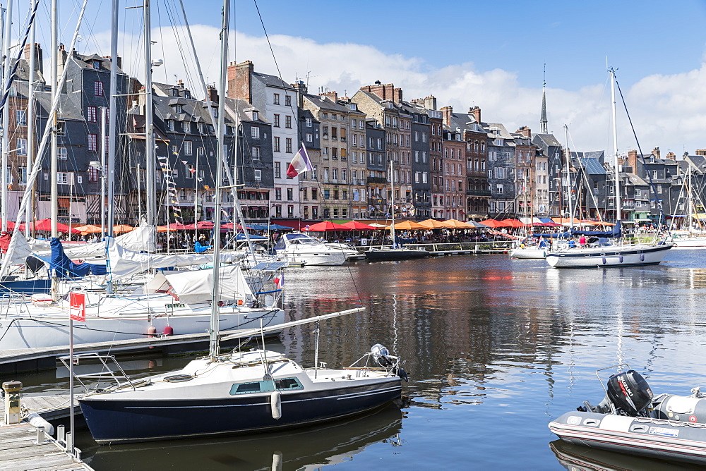 Boats in the harbour, Honfleur, Normandy, France, Europe