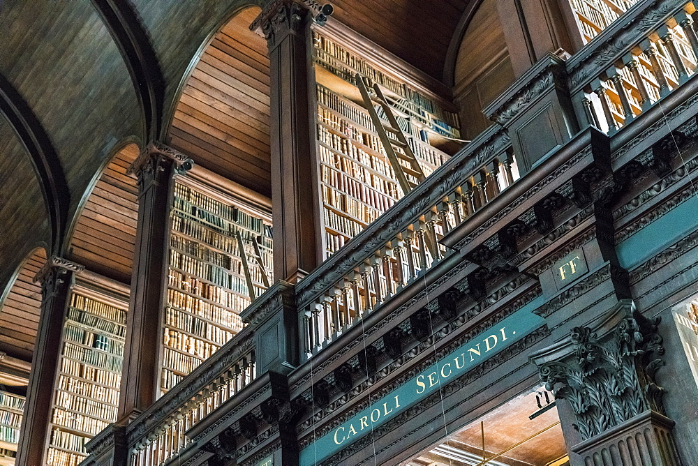 Long Room interior, Old Library building, Trinity College, Dublin, Republic of Ireland, Europe