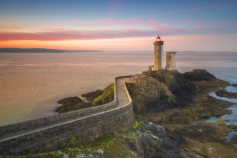 Petit Minou lightouse at sunrise, Plouzane, Finistere, Brittany, France, Europe