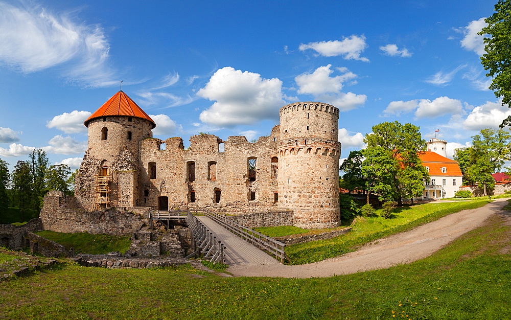 Ruins of old castle in Cesis, Latvia, Europe