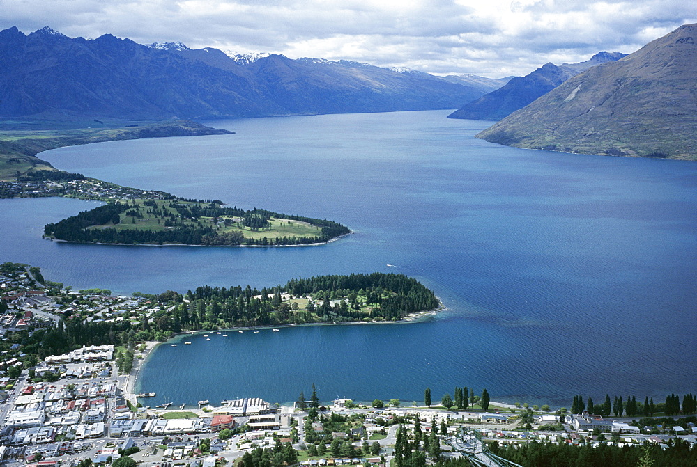 Queenstown Bay and the Remarkables, Otago, South Island, New Zealand, Pacific