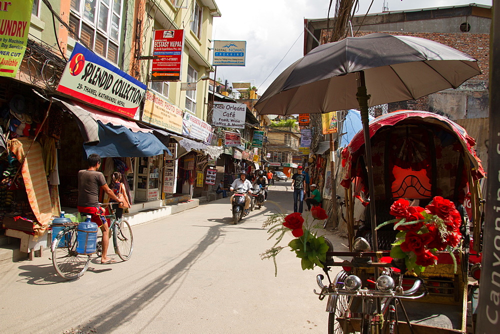 Rickshaws on the streets of Kathmandu, Nepal, Nepal, Asia