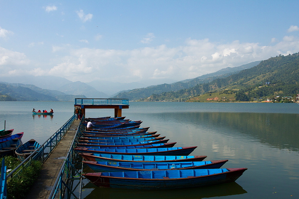 Boats on Phewa Lake, Pokhara, Nepal, Asia